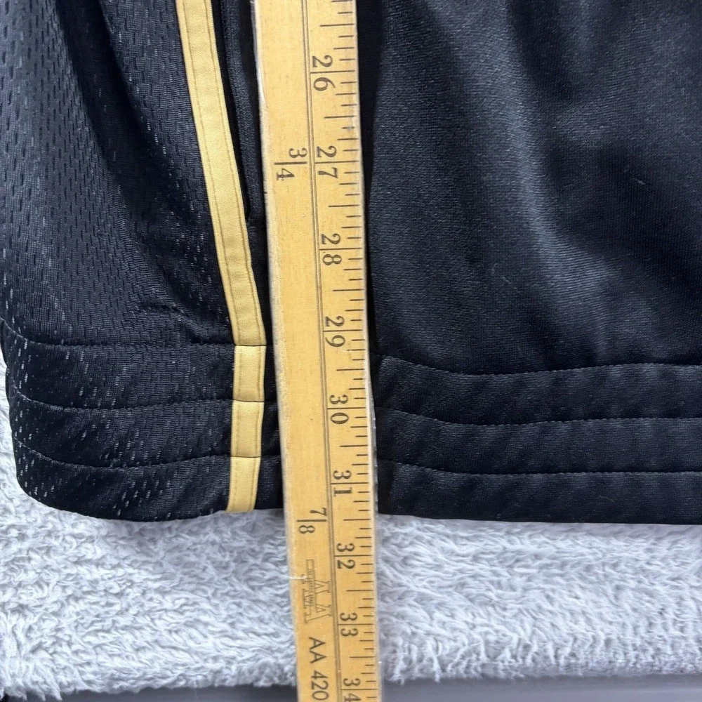 Adidas Track Jacket Mens XL Tall Full Zip Hooded Black Gold Sweater